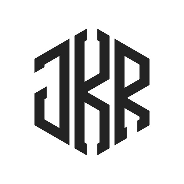 Design du logo JKR Lettres initiales Monogramme JKR Logo en forme d'hexagone