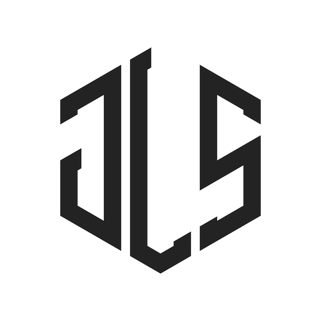 Design du logo JLS Lettres initiales Logo du monogramme JLS en forme d'hexagone