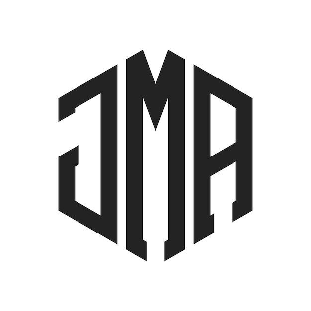 Design du logo JMA Lettres initiales Monogramme JMA Logo en utilisant une forme hexagonique