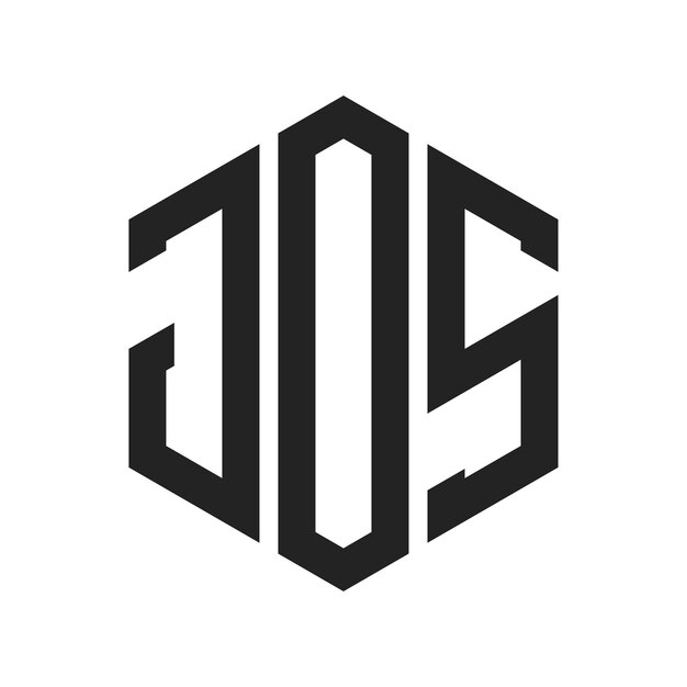 Design du logo JOS Lettres initiales Logo du monogramme JOS en utilisant la forme d'hexagone