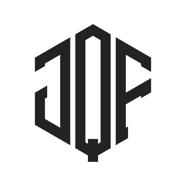 Design du logo JQF Lettres initiales JQF Monogramme Logo en forme d'hexagone