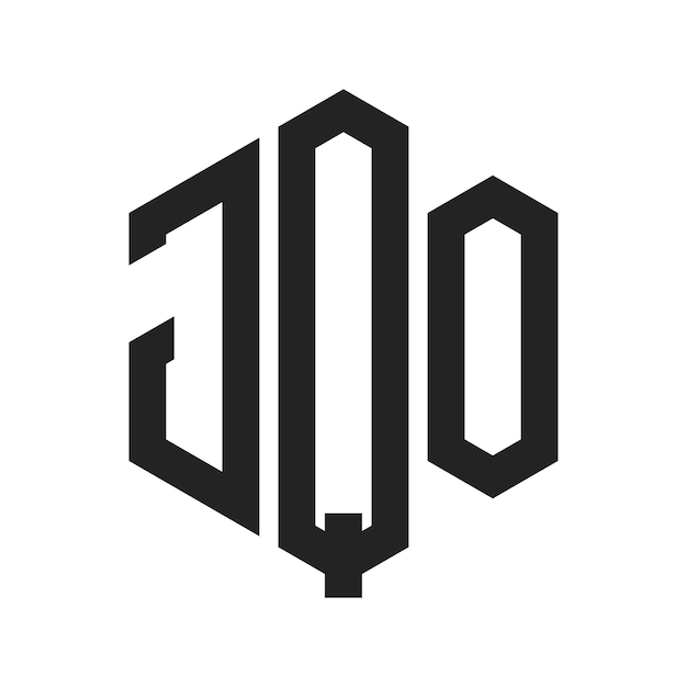 Design du logo JQO Lettres initiales Logo du monogramme JQO en utilisant la forme d'hexagone