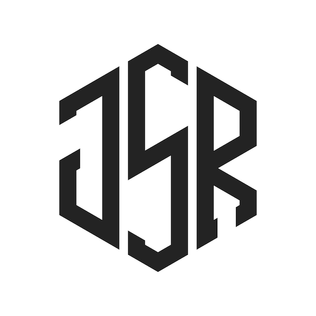 Design du logo JSR Lettres initiales Monogramme JSR Logo en forme d'hexagone