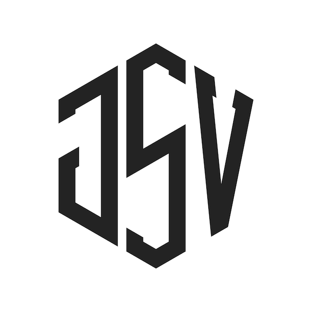 Design du logo JSV Lettres initiales Monogramme JSV Logo en utilisant la forme d'hexagone