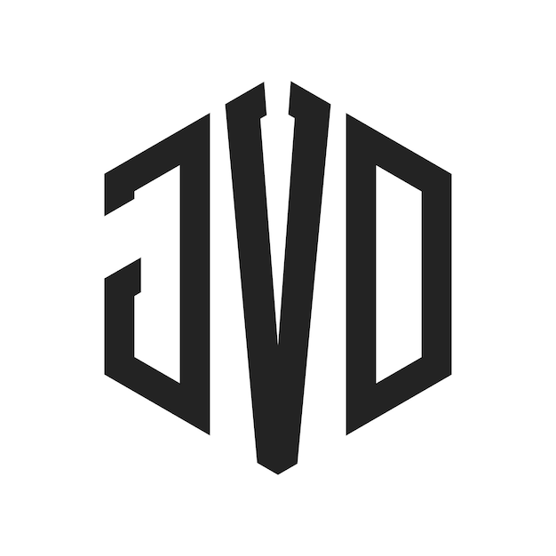 Design du logo JVD Lettres initiales Logo du monogramme JVD en utilisant la forme d'hexagone
