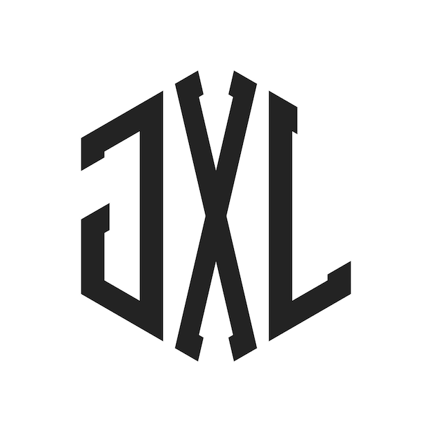 Design du logo JXL Lettres initiales Logo du monogramme JXL en forme d'hexagone