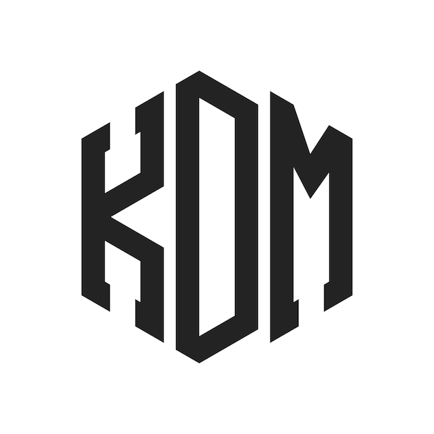 Design du logo KDM Lettres initiales Logo du monogramme KDM en utilisant la forme d'hexagone