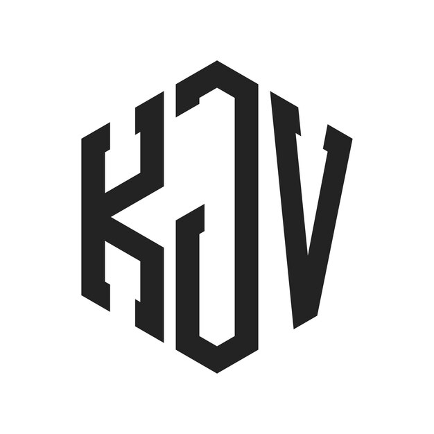 Design du logo KJV Lettres initiales Logo du monogramme KJV en utilisant la forme d'hexagone