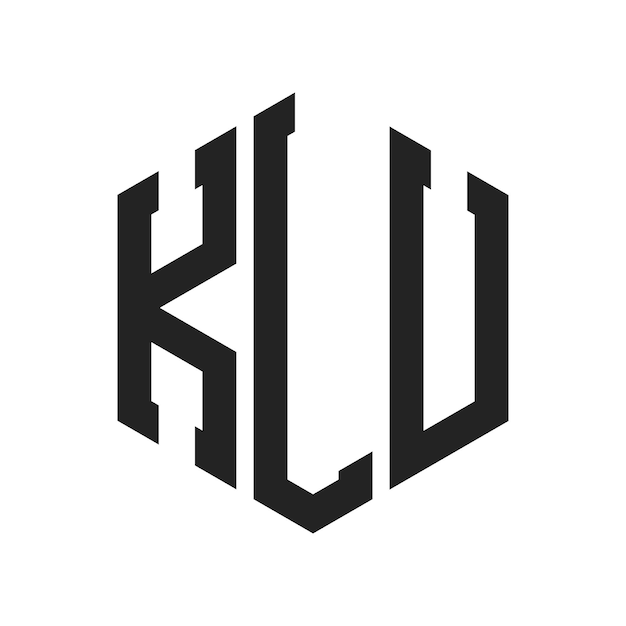 Design du logo KLU Lettres initiales KLU Monogramme Logo en forme d'hexagone