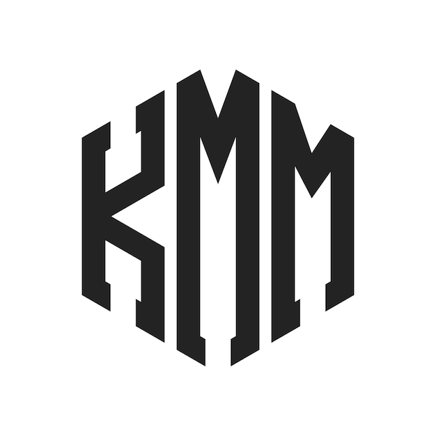 Design du logo KMM Lettres initiales Logo du monogramme KMM en forme d'hexagone