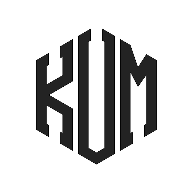 Design du logo KUM Lettres initiales KUM Monogramme Logo en forme d'hexagone
