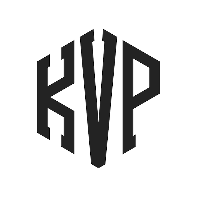 Design du logo KVP Lettres initiales Logo du monogramme KVP en utilisant la forme d'hexagone