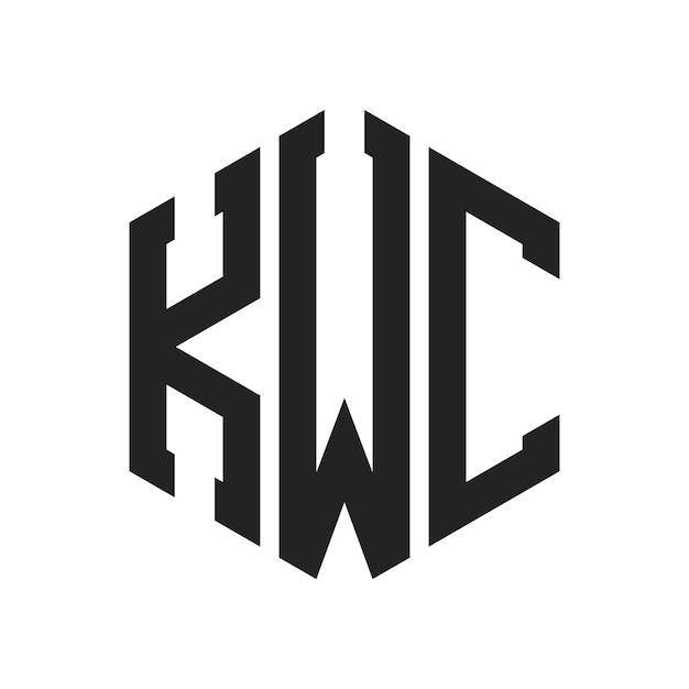 Design du logo KWC Lettres initiales Logo du monogramme KWC en forme d'hexagone