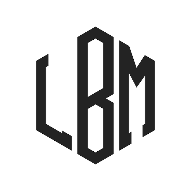Design du logo LBM Lettres initiales Logo du monogramme LBM en forme d'hexagone