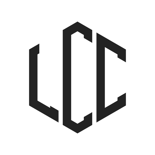Design du logo LCC Lettres initiales Logo du monogramme LCC en forme d'hexagone