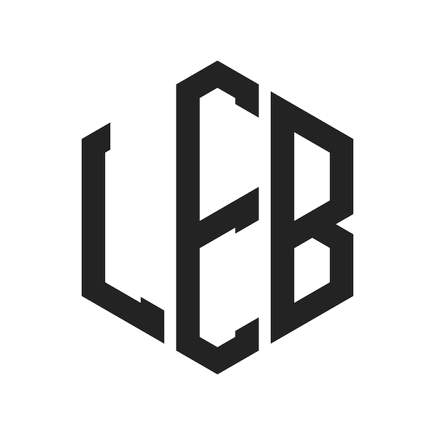 Design du logo LEB Lettres initiales LEB Monogramme Logo en forme d'hexagone