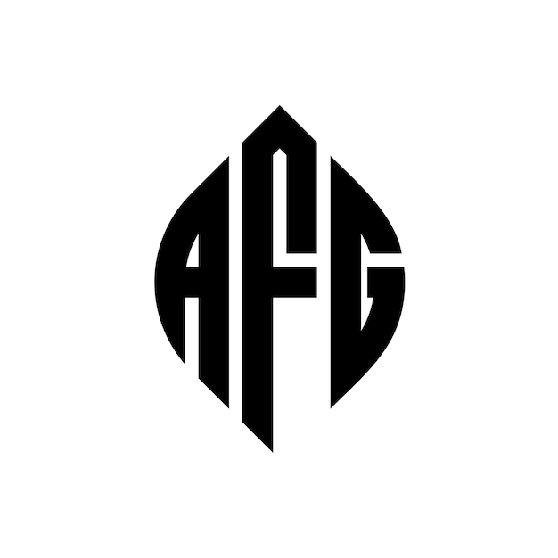 Vecteur design du logo de la lettre circulaire afg avec forme de cercle et d'ellipse les lettres ellipsées afg avec style typographique les trois initiales forment un logo circulaire