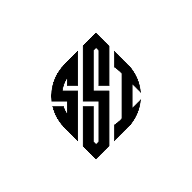 Design du logo de la lettre circulaire SSI avec forme de cercle et d'ellipse Les lettres ellipsées SSI avec style typographique Les trois initiales forment un logo circulaire L'emblème du cercle SSI Monogramme abstrait Lettres Marque Vector