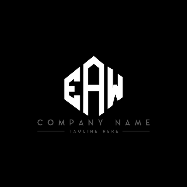 Vecteur design du logo de la lettre eaw avec forme de polygone eaw design du logo en forme de polygon et de cube eaw modèle de logo vectoriel hexagonal couleurs blanc et noir eaw monogramme logo d'entreprise et immobilier