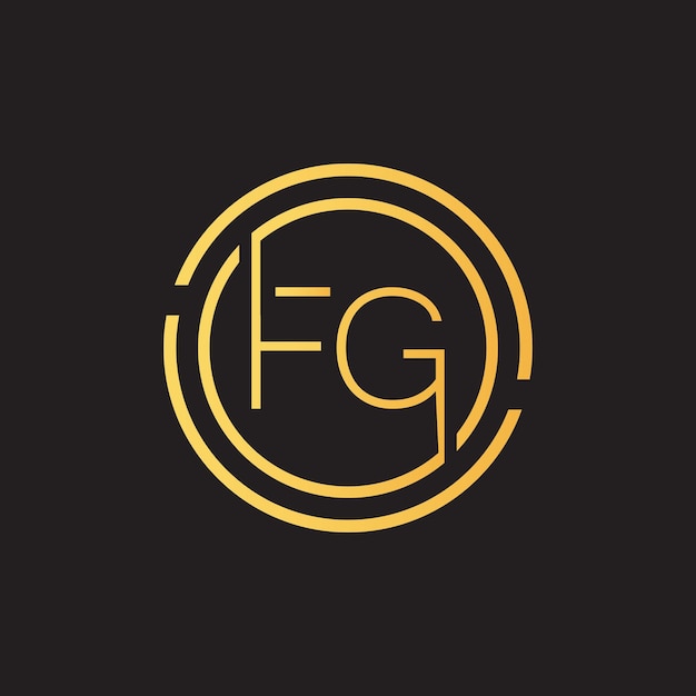 Design du logo de la lettre FG de luxe Le modèle vectoriel du design du logo FG de la lettre royale premium