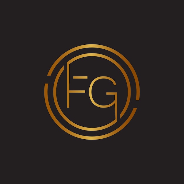 Design du logo de la lettre FG de luxe Le modèle vectoriel du design du logo FG de la lettre royale premium