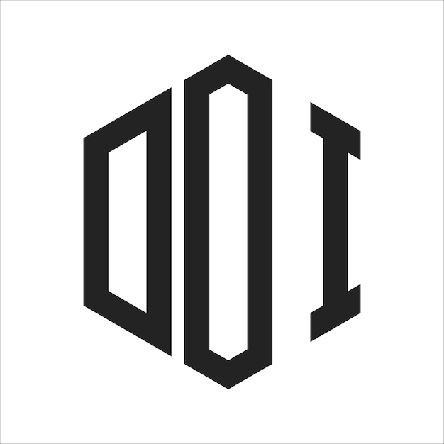 Design du logo Lettre initiale DOI Monogramme Logo en forme d'hexagone