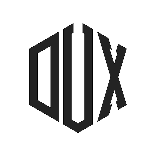 Design du logo de la lettre initiale DUX Monogramme du logo en utilisant la forme d'hexagone