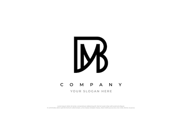 Design du logo de la lettre initiale MB ou du logo du monogramme BM