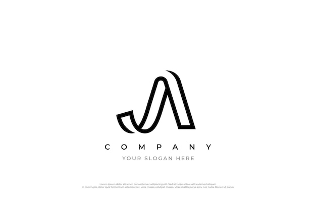 Design du logo de la lettre JA simple