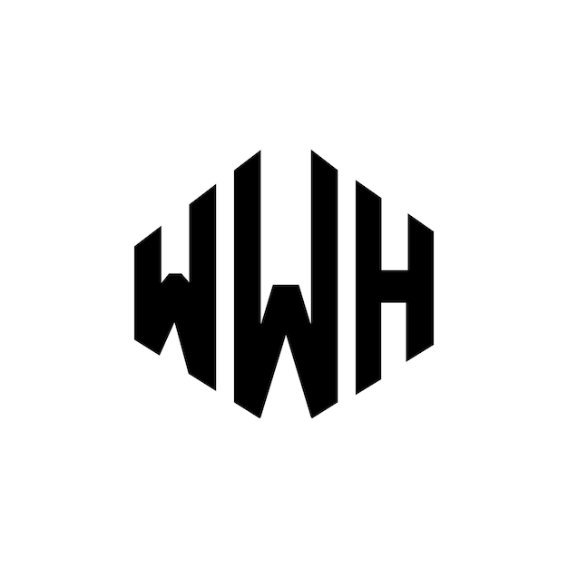 Vecteur design du logo de la lettre wwh avec forme de polygone wwh design du logo en forme de polygon et de cube wwh modèle de logo vectoriel hexagonal couleurs blanc et noir wwh monogramme logo d'entreprise et immobilier