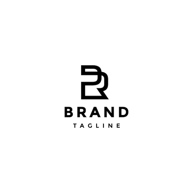 Design du logo de la ligne de boucle de lettres initiales PR Une ligne connectée forme les initiales P et R Logo
