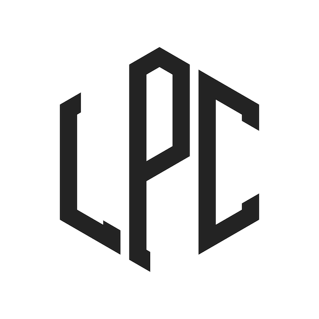 Design du logo LPC Lettres initiales Logo du monogramme LPC en utilisant la forme d'hexagone