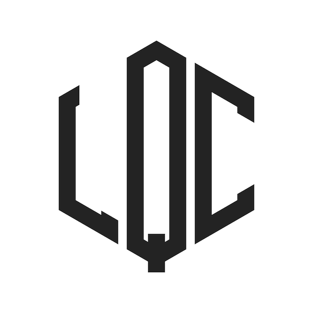 Design du logo LQC Lettres initiales Logo du monogramme LQC en forme d'hexagone