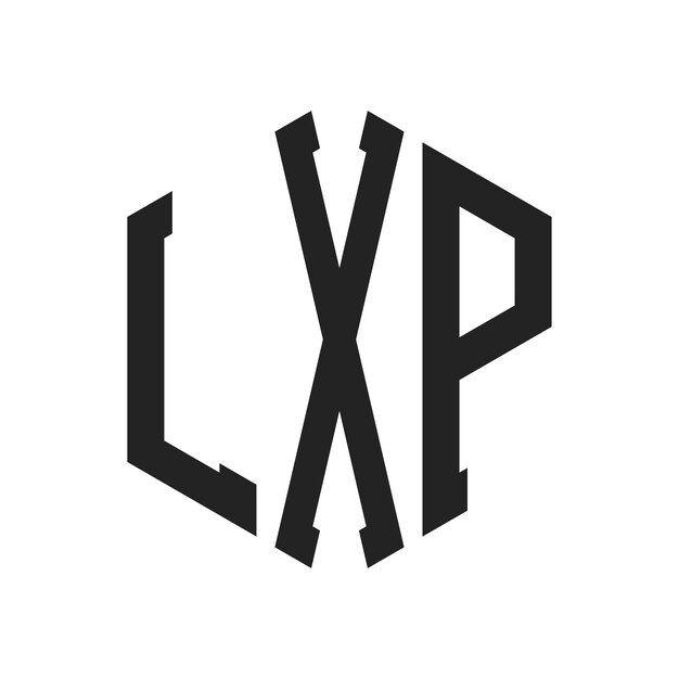 Design du logo LXP Lettres initiales Logo du monogramme LXP en forme d'hexagone