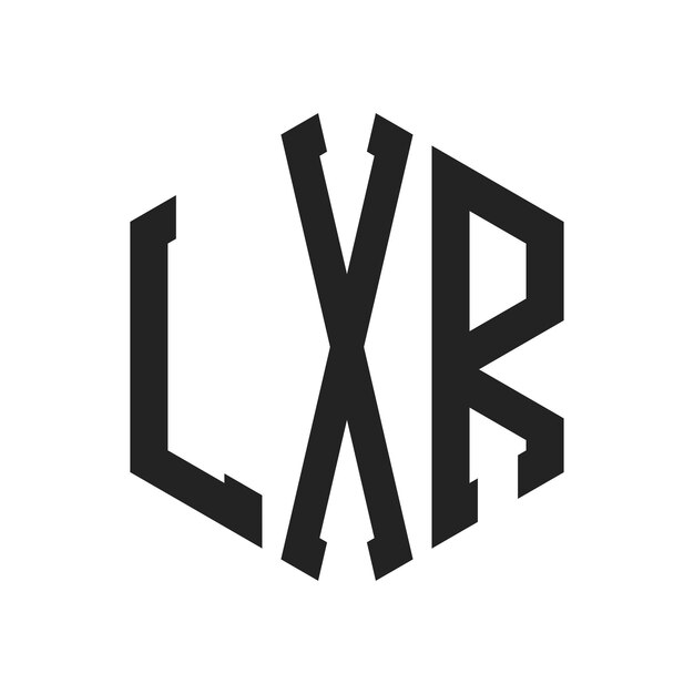 Design du logo LXR Lettres initiales Logo du monogramme LXR en forme d'hexagone