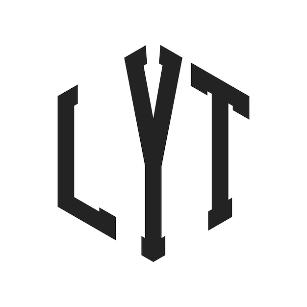 Design du logo LYT Lettres initiales Logo du monogramme LYT en forme d'hexagone