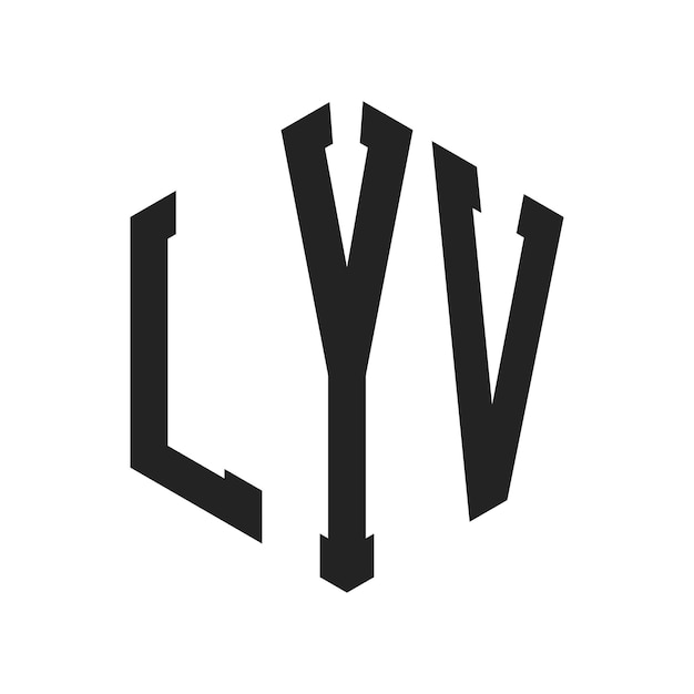 Design du logo LYV Lettres initiales Logo du monogramme LYV en forme d'hexagone