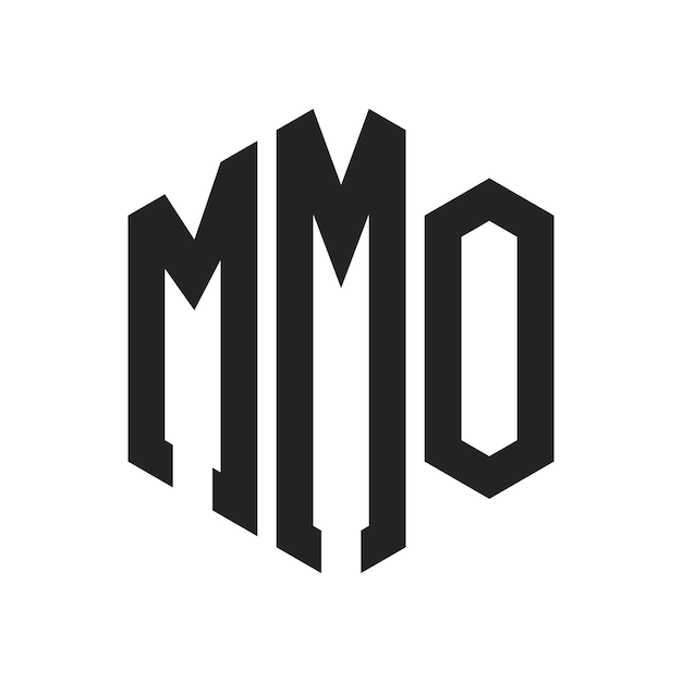 Design du logo MMO Lettres initiales Logo du monogramme MMO en utilisant la forme d'hexagone