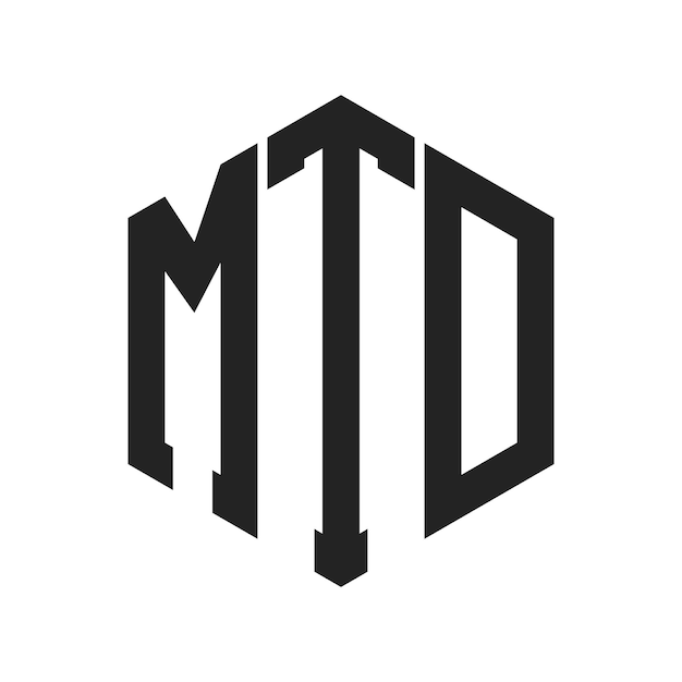 Design du logo MTD Lettres initiales Logo du monogramme MTD en forme d'hexagone