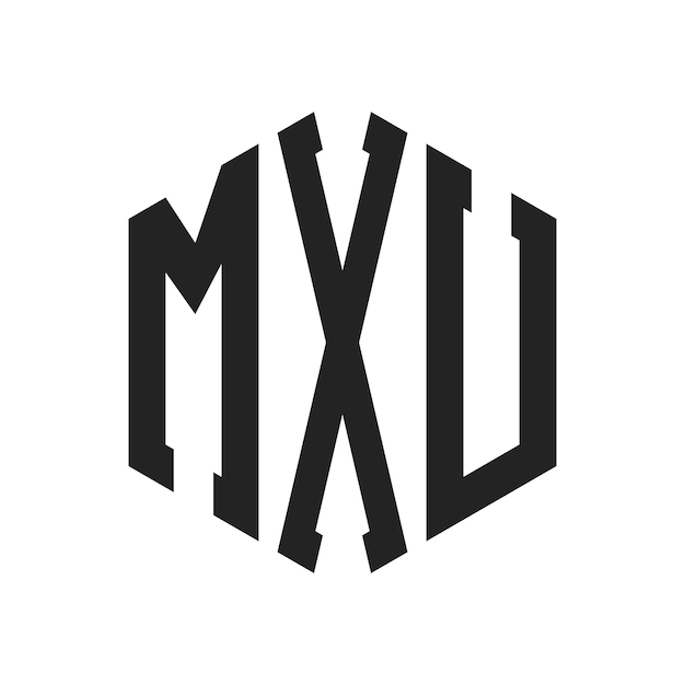 Design du logo MXU Lettres initiales Le logo du monogramme MXU en forme d'hexagone