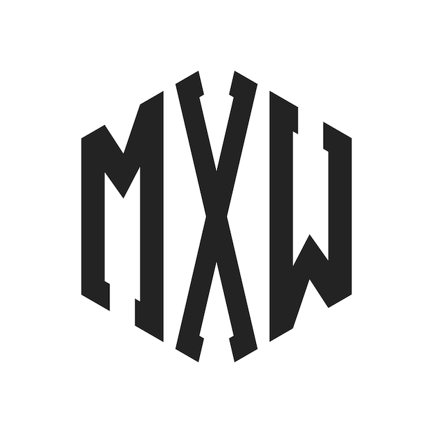 Design du logo MXW Lettres initiales Le logo du monogramme MXW en forme d'hexagone