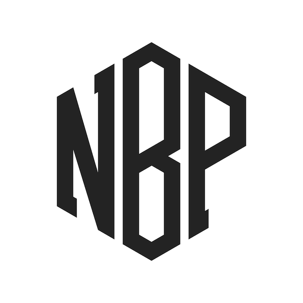 Design du logo NBP Lettres initiales NBP Monogramme Logo en forme d'hexagone