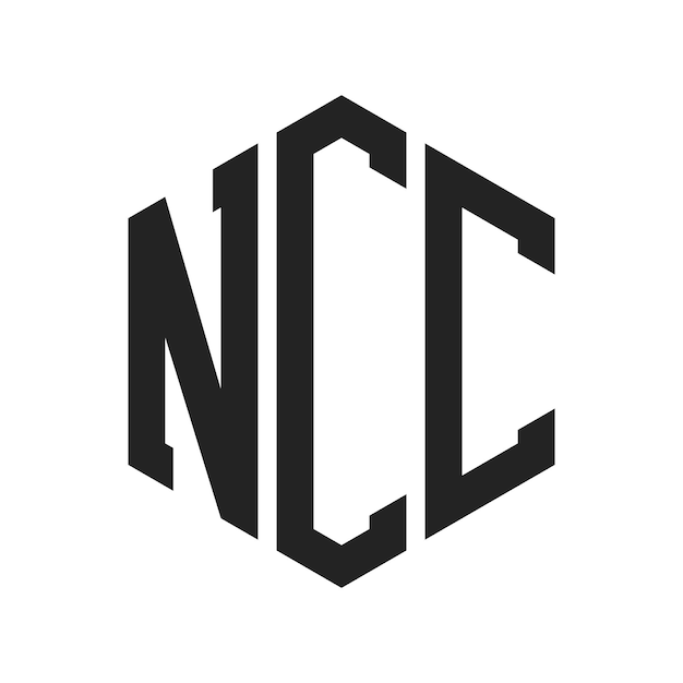 Design du logo NCC Lettre initiale Logo du monogramme NCC en utilisant la forme d'hexagone
