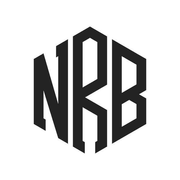 Design du logo NRB Lettres initiales NRB Monogramme Logo en forme d'hexagone