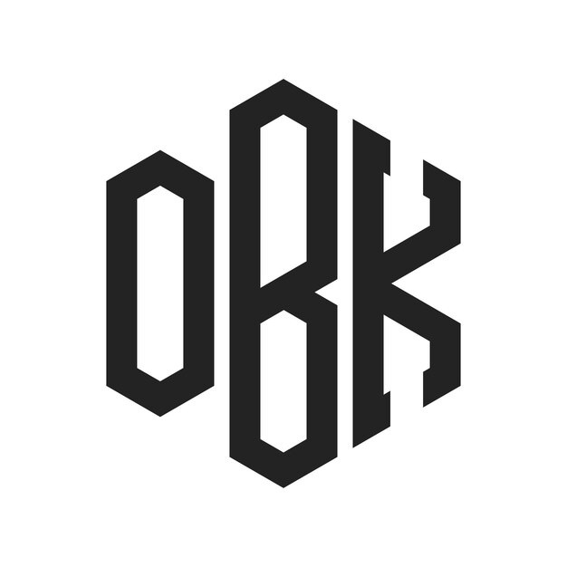 Design du logo OBK Lettres initiales Monogramme OBK Logo en forme d'hexagone