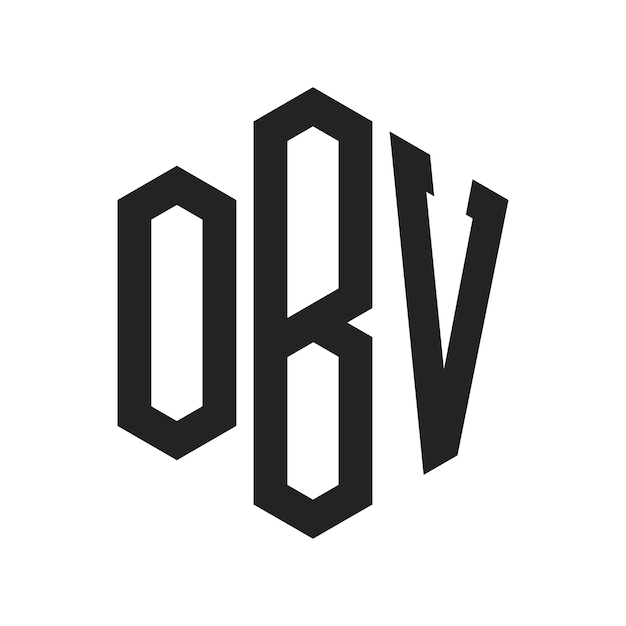 Design du logo OBV Lettres initiales Monogramme OBV Logo en forme d'hexagone