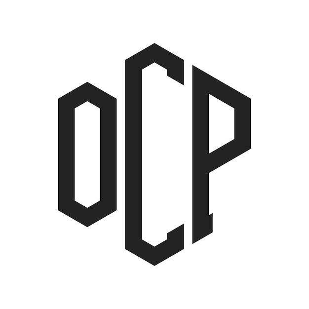 Design du logo OCP Lettres initiales Logo du monogramme OCP en forme d'hexagone