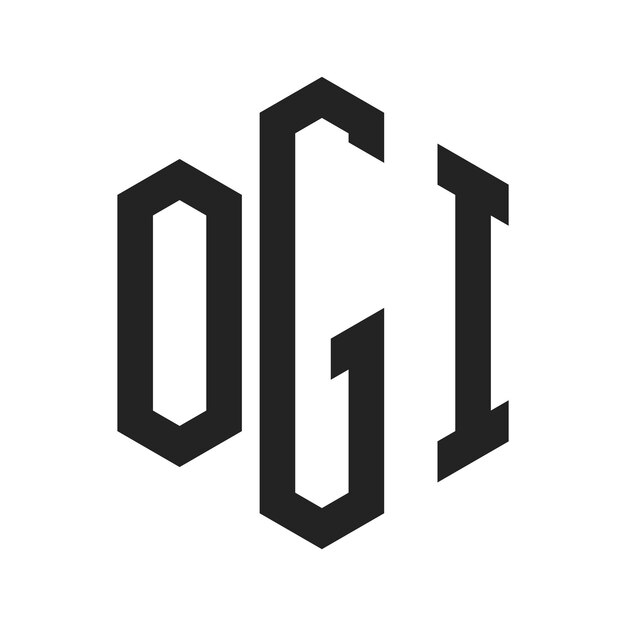 Design du logo OGI Lettres initiales Monogramme OGI Logo en forme d'hexagone