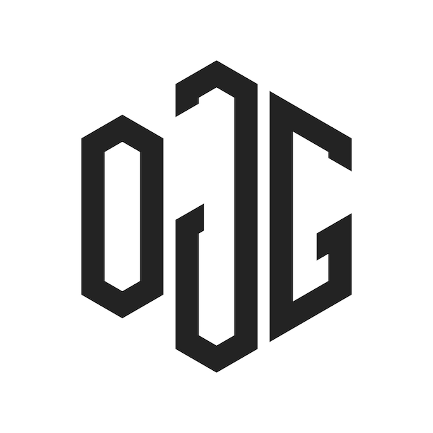 Design du logo OJG Lettres initiales Logo du monogramme OJG en forme d'hexagone