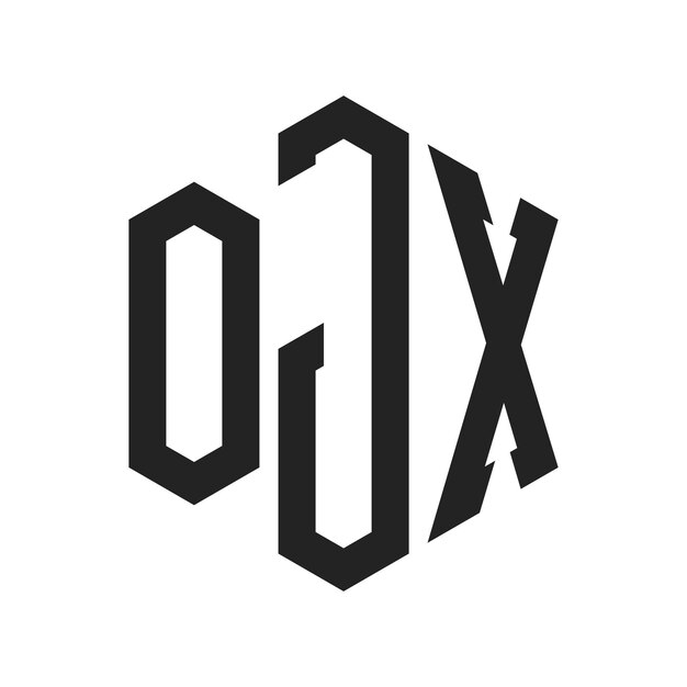 Design du logo OJX Lettres initiales Logo du monogramme OJX en utilisant la forme d'hexagone